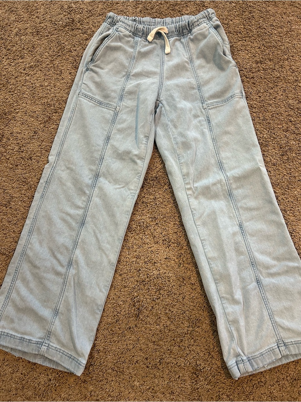 aerie Light Blue Wide Leg Jeans